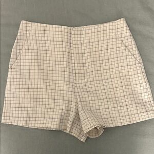 Joie Plaid Cream Women's Shorts